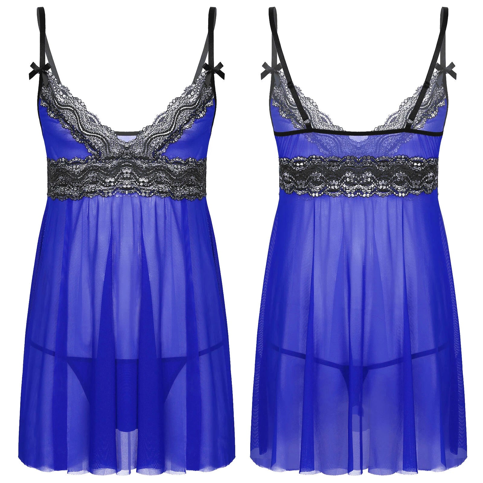 Mens Sissy Nightdress Pajamas Crossdress Nightwear Lingerie Set Sleepwear