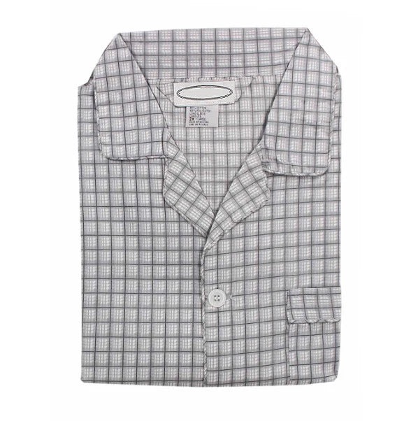Men's Cotton Blend Button Up 2 Piece Sleepwear Pajama Set