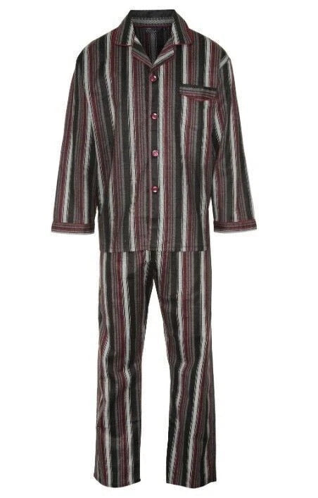 Mens WARM Brushed Cotton Pyjama Set   Winceyette champion/Kingston small-5XL
