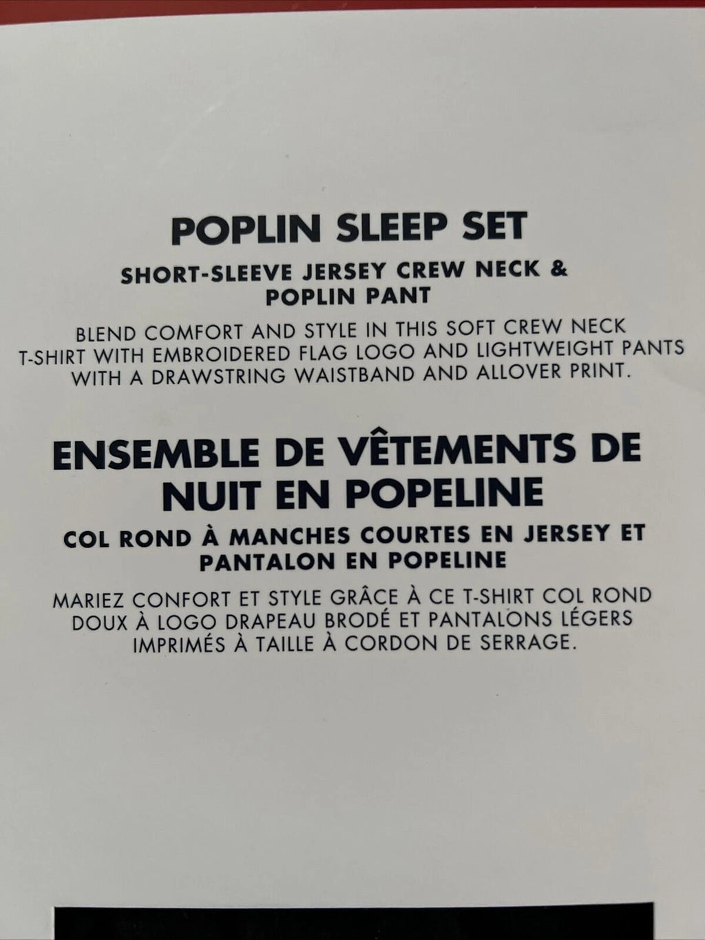 TOMMY HILFIGER POLPLIN COTTON SLEEPWEAR LOUNGE RED NAVY SET PAJAMA LARGE $65