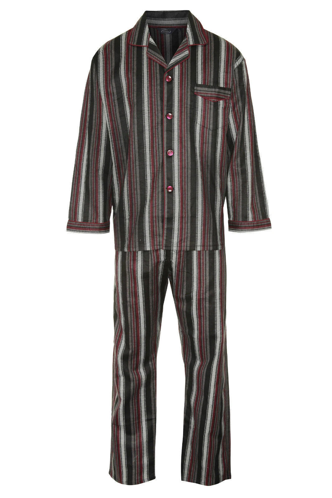 MEN'S WARM TRADITIONAL PYJAMA SET BRUSHED 100% COTTON PJ'S SIZES VARIOUS PATTERN