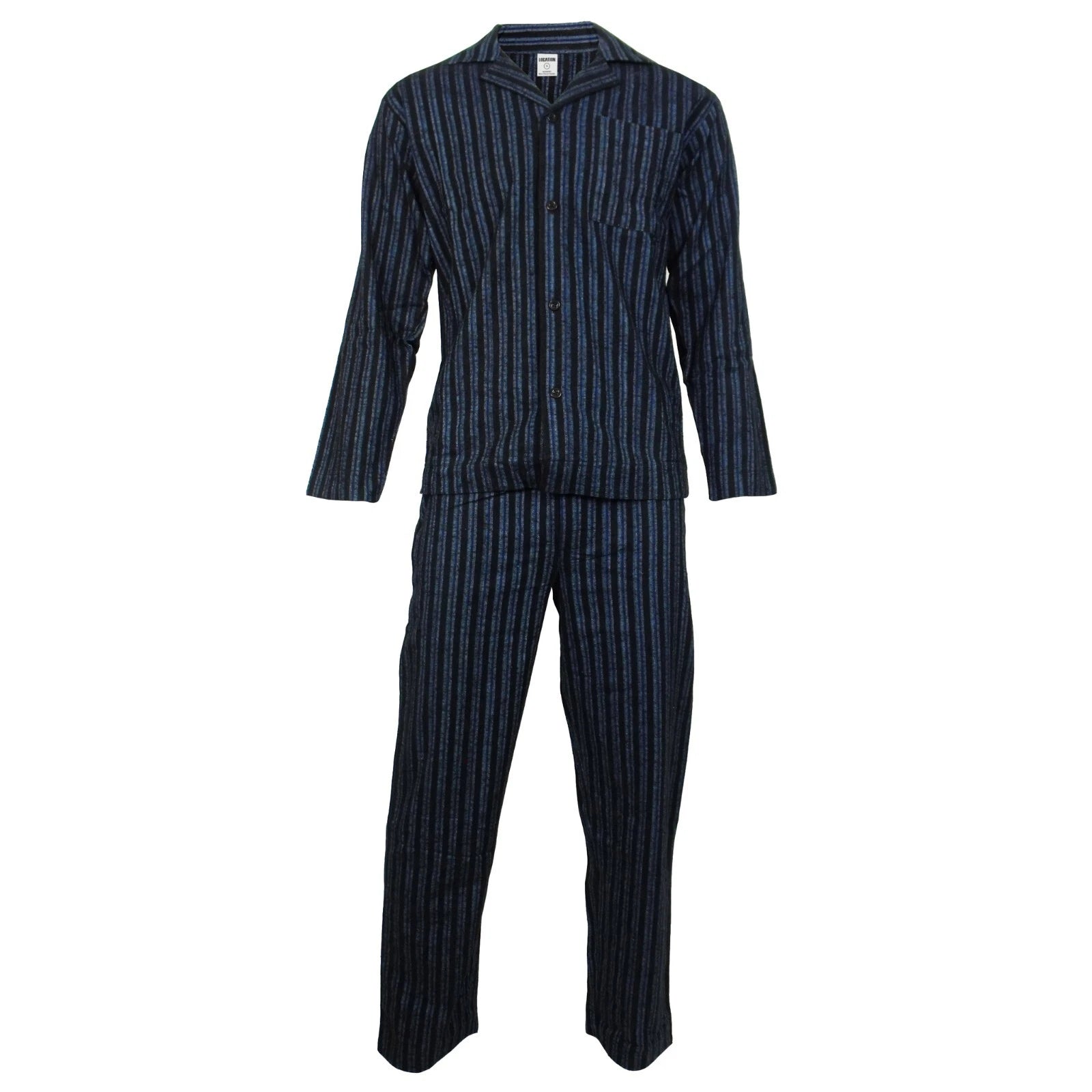 Mens Pyjamas Flannel Brushed Cotton Check Stripe Pyjama Set PJS Sizes S  2XL 3XL