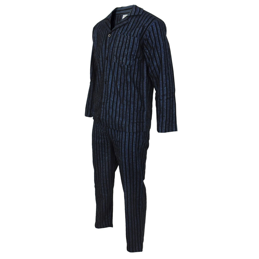Mens Pyjamas Flannel Brushed Cotton Check Stripe Pyjama Set PJS Sizes S  2XL 3XL
