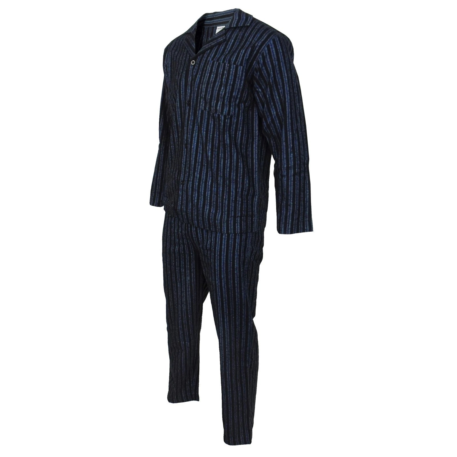 Mens Pyjamas Flannel Brushed Cotton Check Stripe Pyjama Set PJS Sizes S  2XL 3XL