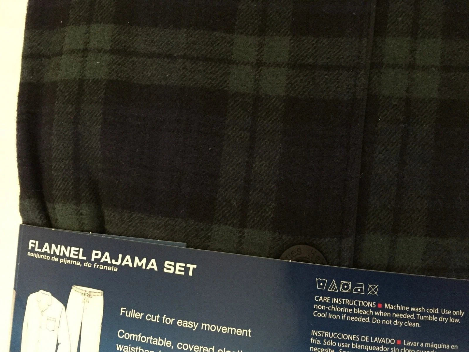 NWT Men's Hanes Flannel RED / BLACK Gray Plaid L/S Pant Set Pajamas PJs Cotton