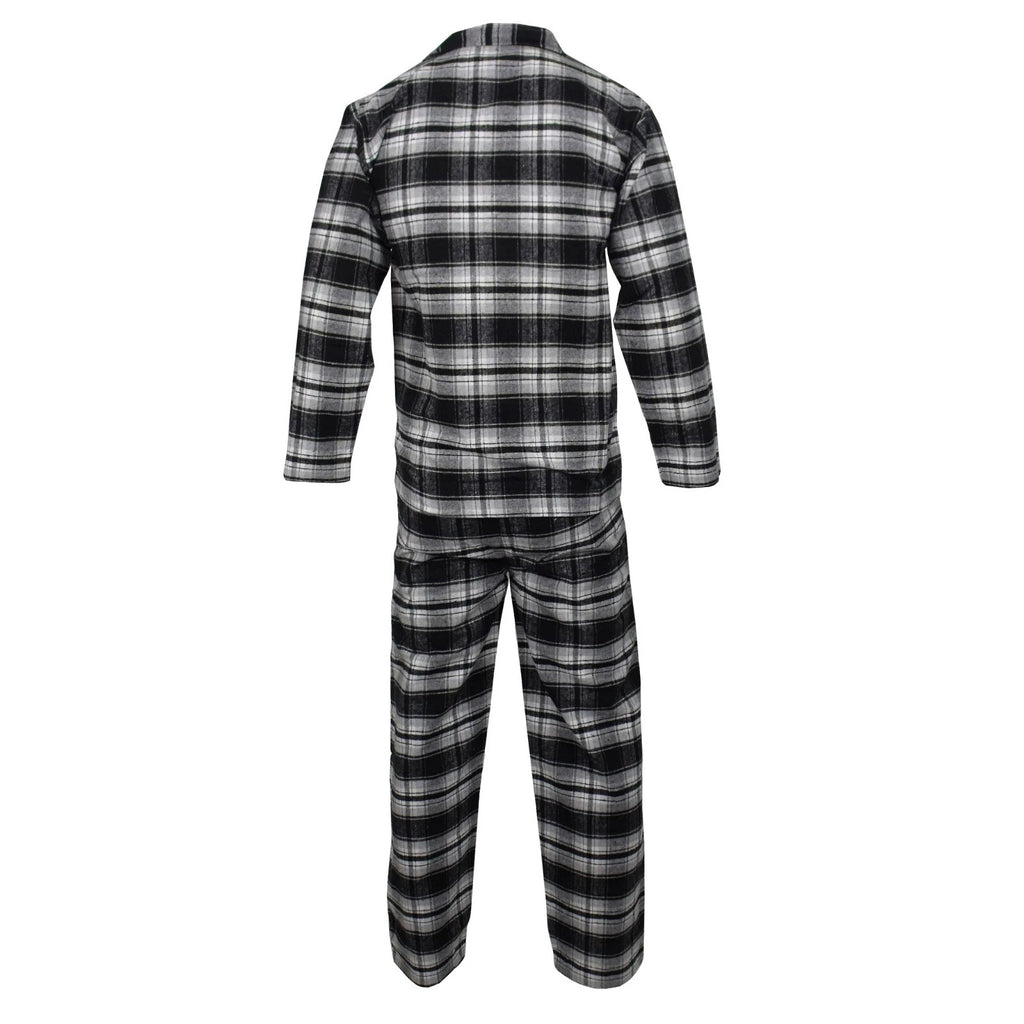 Mens Pyjamas Flannel Brushed Cotton Check Stripe Pyjama Set PJS Sizes S  2XL 3XL