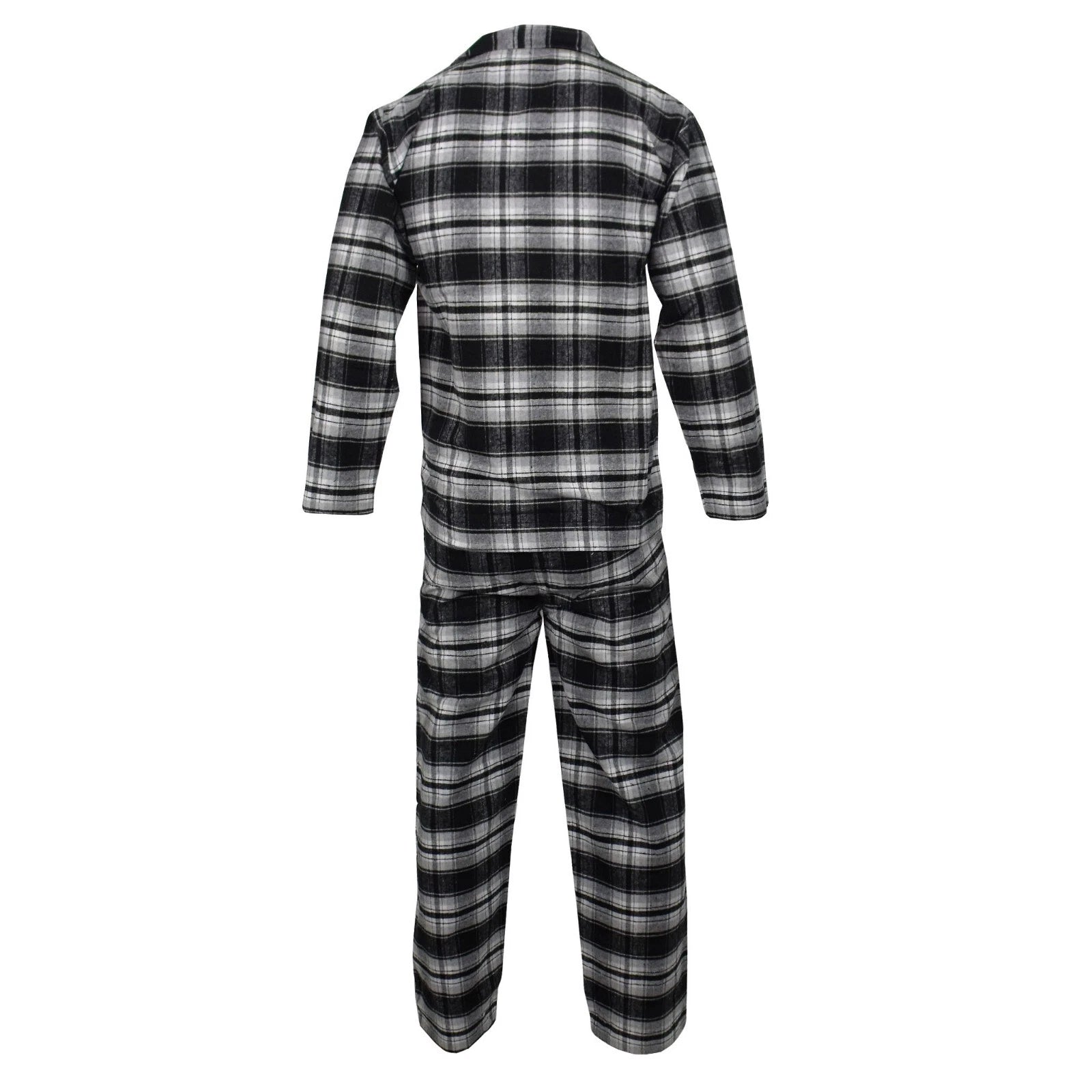 Mens Pyjamas Flannel Brushed Cotton Check Stripe Pyjama Set PJS Sizes S  2XL 3XL