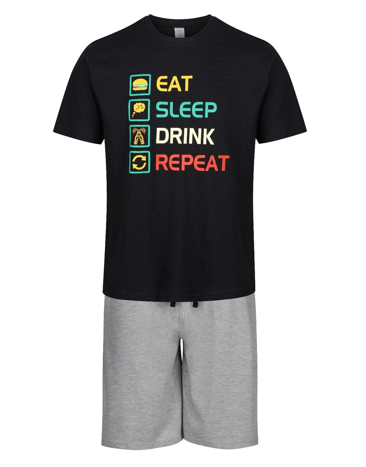 MENS SHORT PYJAMAS FUNNY NOVELTY DESIGNS 2PC NIGHT WEAR PJ SETS M,L,XL,XXL NEW