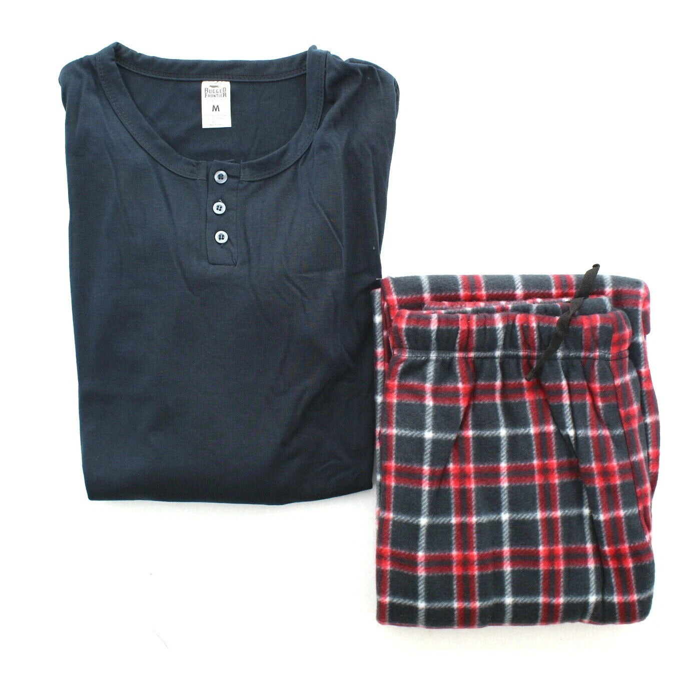 Pajama Pant and Shirt Set, Men's Jersey Knit Top with Microfleece Pants, 2 Piece