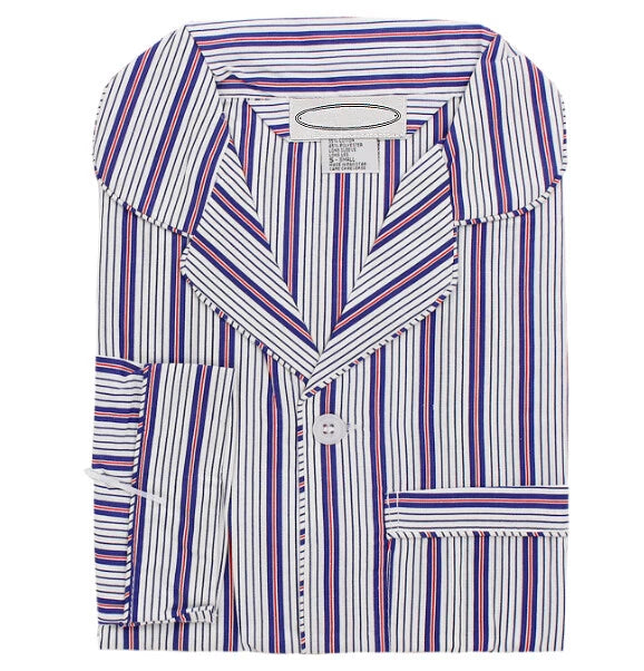 Men's Cotton Blend Button Up 2 Piece Sleepwear Pajama Set