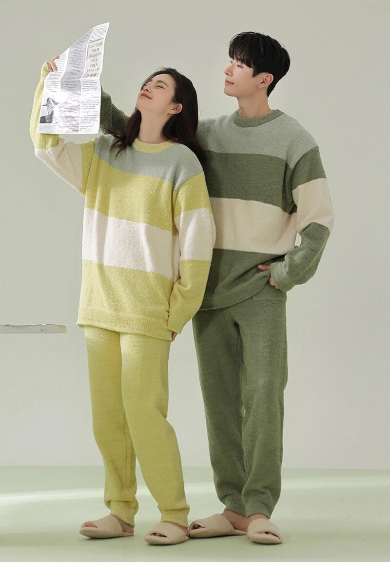 Men's Women Sleepwear Couples Sport Outdoor Warm Winter Comfortable Pajamas Set