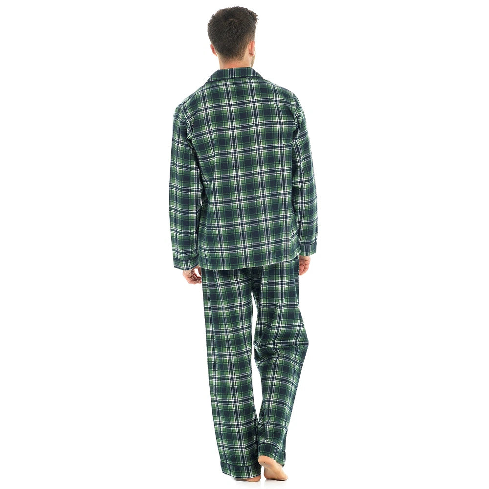 Mens BRUSHED Cotton PYJAMAS Set Winter Warm Traditional 100% Cotton FLANNEL PJs