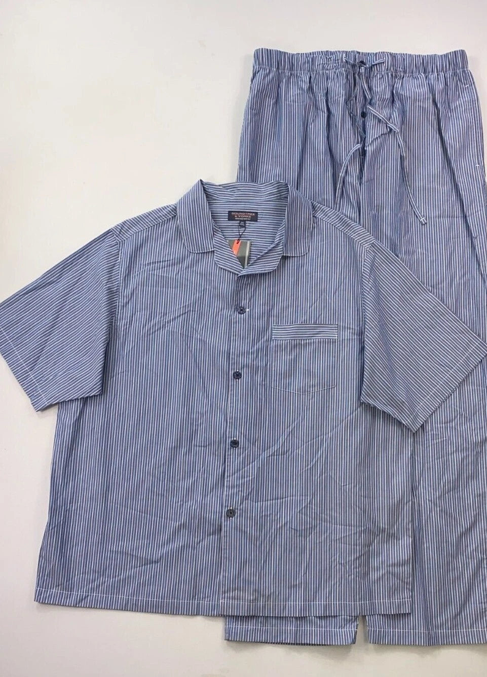NEW Men's Roundtree & Yorke Big&Tall 2 Piece Short Sleeve Pajama Shirt Pants Set