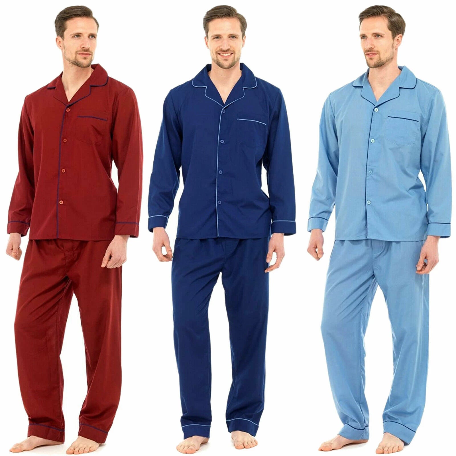 MENS Champion PYJAMAS SET PLAIN  NIGHTWEAR LOUNGE WEAR TOP PANTS TROUSERS