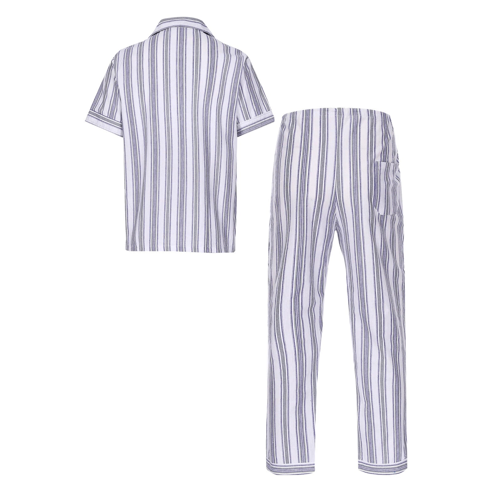 Mens Homewear 2pcs Pajama Set Sleep Sleepwear Shirt Nightgown Button Down Suits
