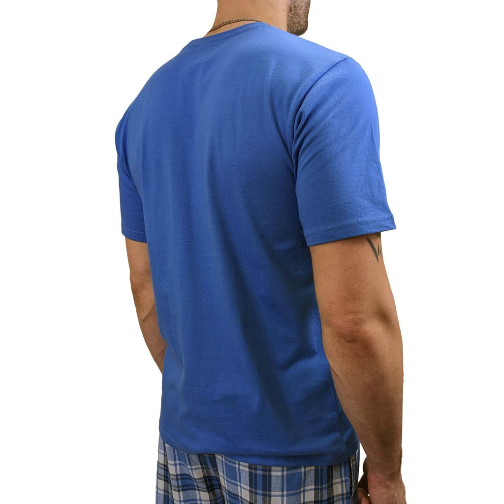 Pyjama SET Mens Cotton Top & Pant Lounge Pockets Sleep 2 Piece PJS Summer M/4XL