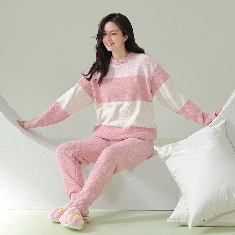 Men's Women Sleepwear Couples Sport Outdoor Warm Winter Comfortable Pajamas Set