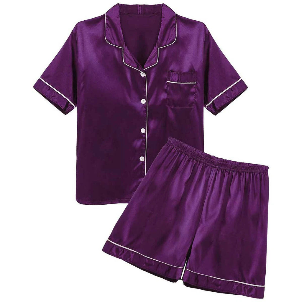 Men's Pajamas Set Soft Satin Homewear Ice Silk Bathrobes Sleepwear Nightwear
