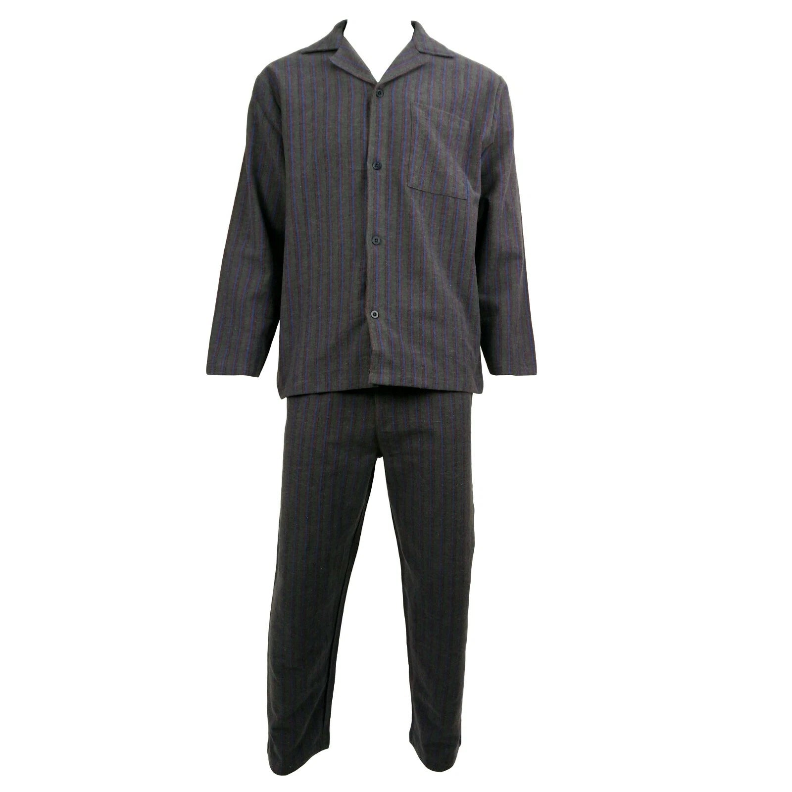 Mens Pyjamas Flannel/Brush Cotton Warm PJ Pyjama Set PJS Sizes S-4XL Nightwear