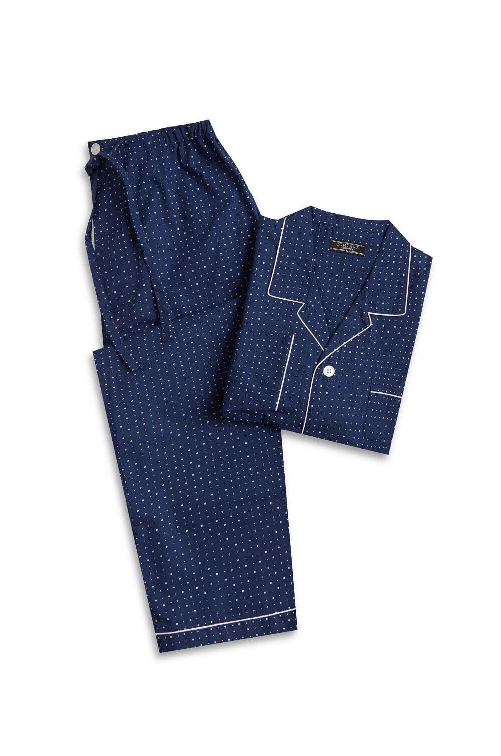 Mens Contare Sizes S-3XL Navy Blue Cotton Long Sleeve Pyjama Set Pjs - SPN