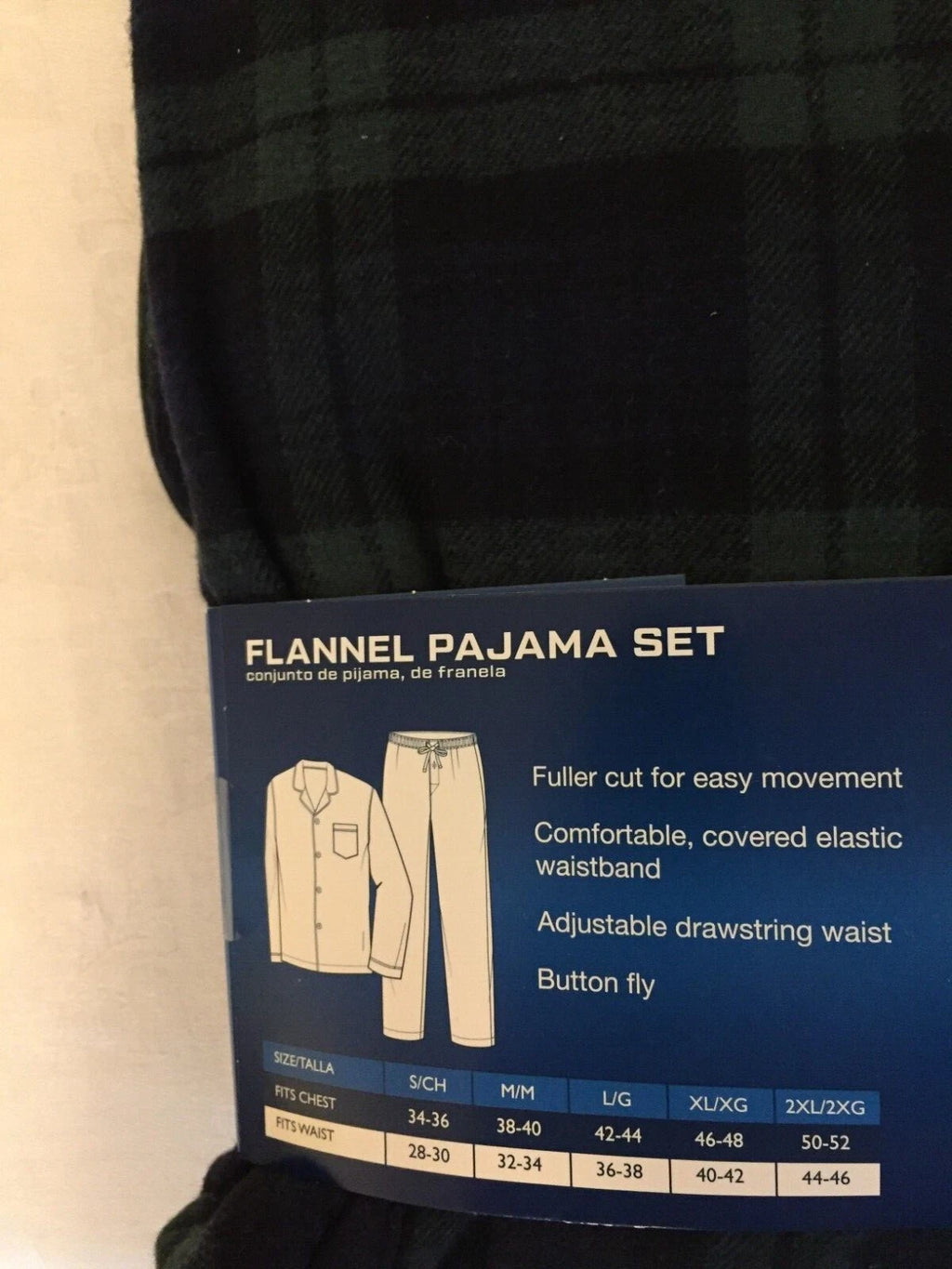 NWT Men's Hanes Flannel RED / BLACK Gray Plaid L/S Pant Set Pajamas PJs Cotton