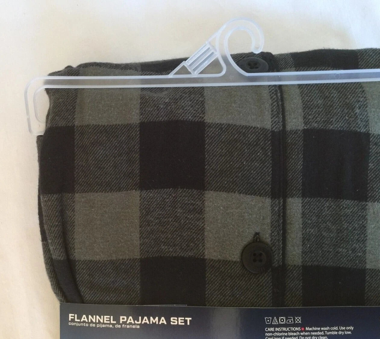 NWT Men's Hanes Flannel RED / BLACK Gray Plaid L/S Pant Set Pajamas PJs Cotton