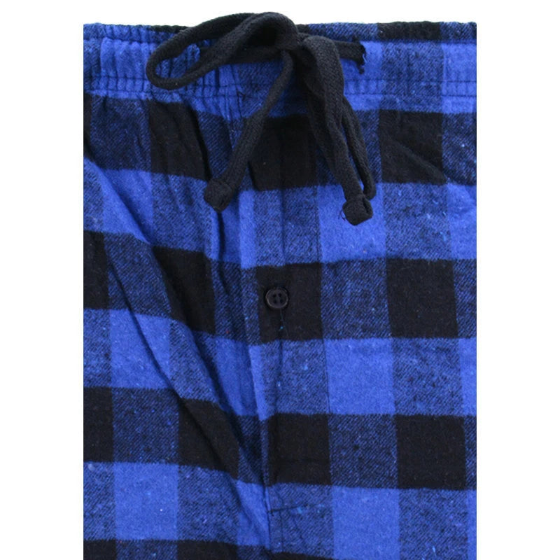 Mens Pyjamas Bottoms Flannel Check PJs Set Tartan Trousers Loungewear Pyjamas