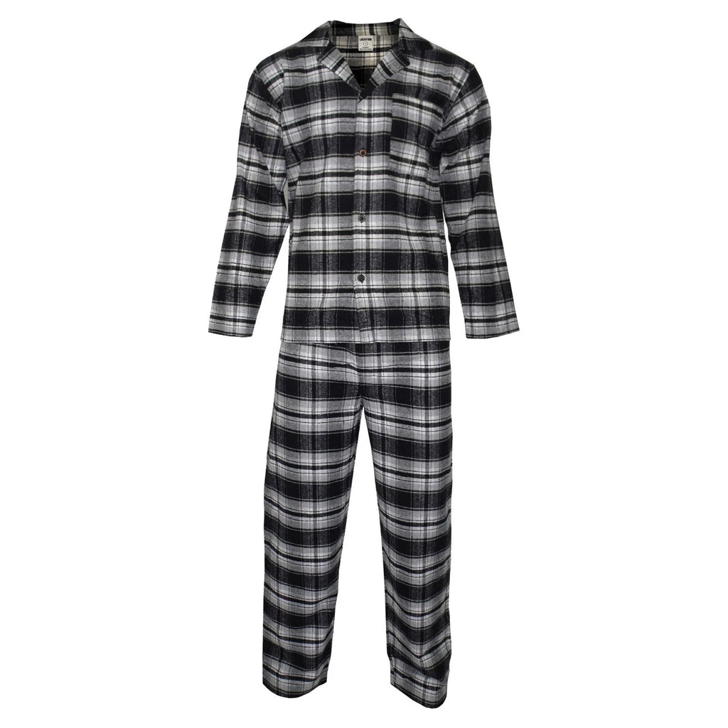 Mens Pyjamas Flannel/Brush Cotton Warm PJ Pyjama Set PJS Sizes S-4XL Nightwear