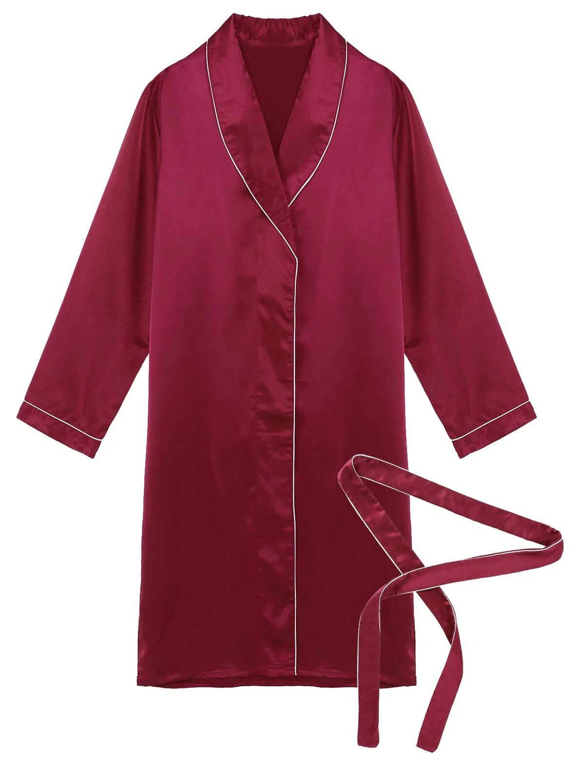 Men Silk Satin Pajamas Set Shirt Top Shorts Pants Long Robe Sleepwear Nightwear