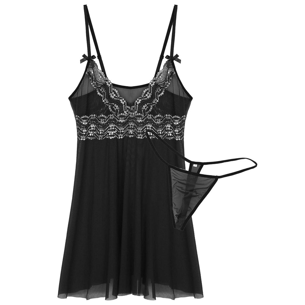 Mens Sissy Nightdress Pajamas Crossdress Nightwear Lingerie Set Sleepwear