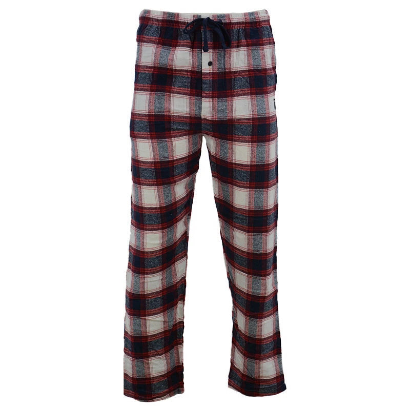 Mens Pyjamas Bottoms Flannel Check PJs Set Tartan Trousers Loungewear Pyjamas