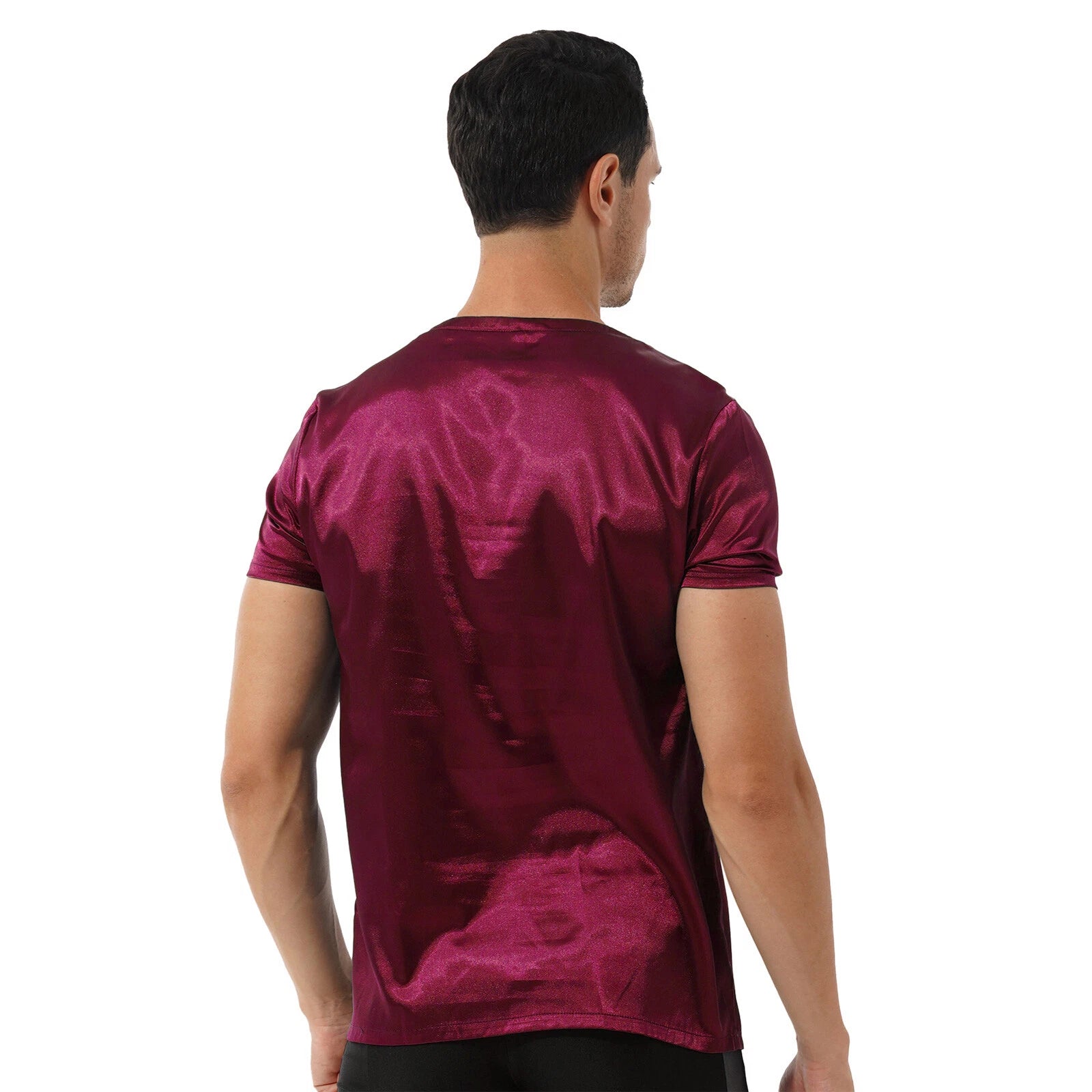 Mens Muscle Shirts Pajama Set Sexy Satin Sleepwear Tank Top Shorts Nightwear