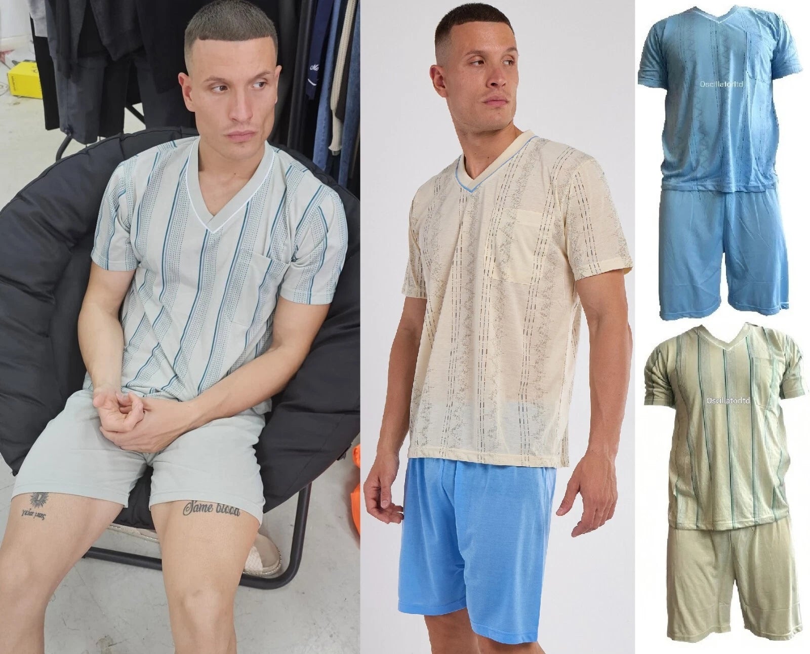 Mens SUMMER Cool Pyjamas Shorts Set Short Sleeve Nightwear Pjs Loungewear Cotton