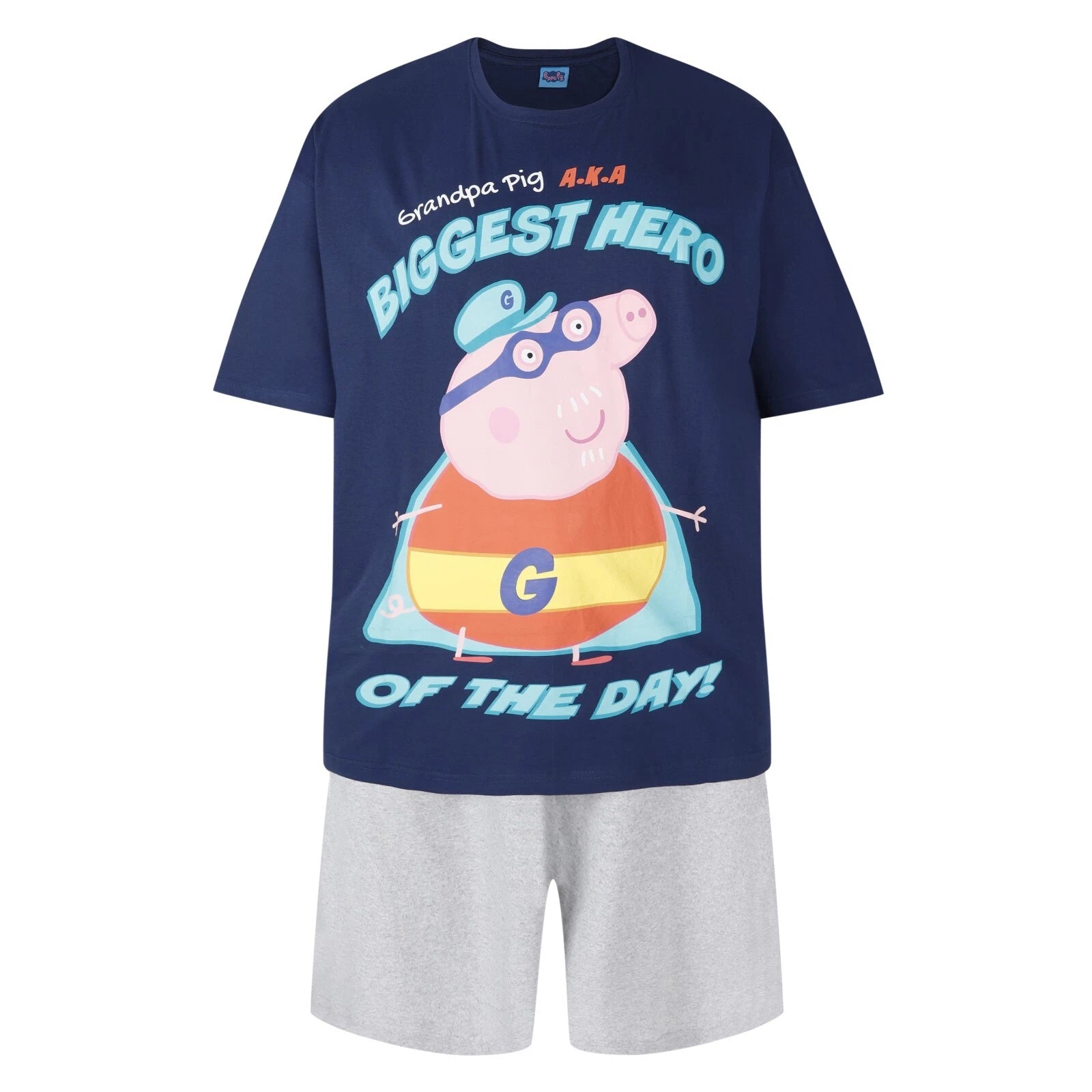 Mens Character Short Pyjama Set Plus Size Short PJ Sets Lounge Sleep Wear #HERO