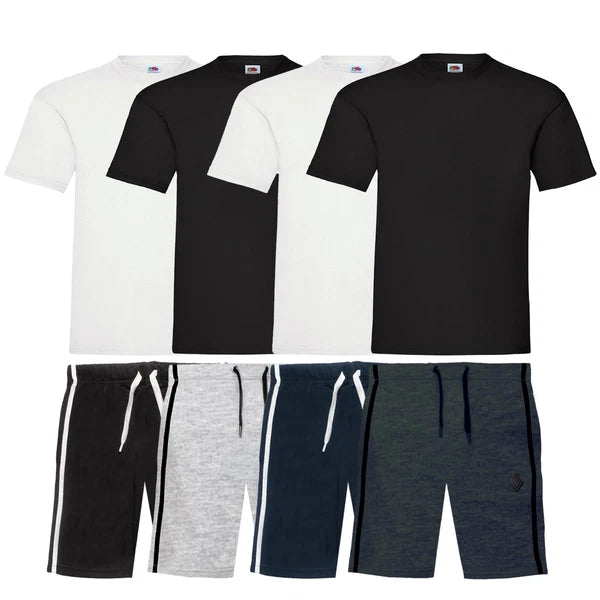 Enzo Mens Loungwear Set Short Sleeve T-Shirt Lounge Shorts Pyjama Suit S-2XL