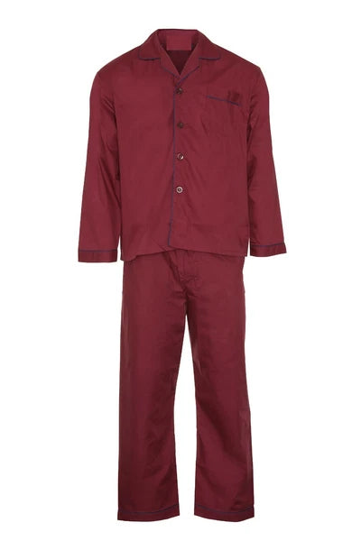 Mens Long Traditional Pyjamas 2 Piece Classic Set Hospital Top+Bottoms Nightwear