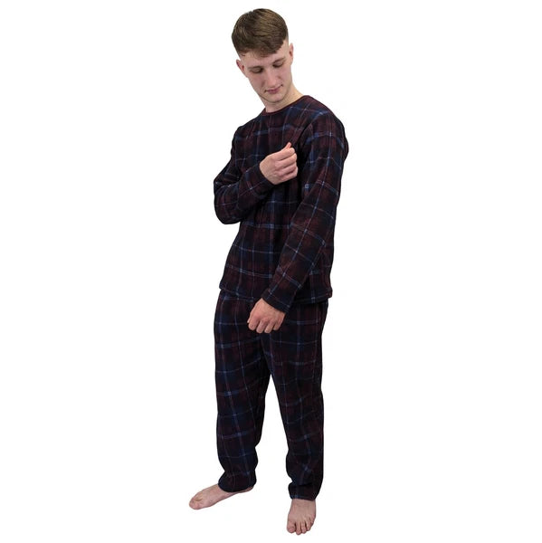 Men's Pyjama Set Fairisle Comfort Fleece Design PJS Soft Warm 2 PC S-4XL L/S PJ