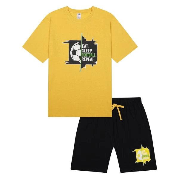 Mens Short Pyjamas Football PJ Sets Footy Night Sleep Lounge Wear L XL XXL New