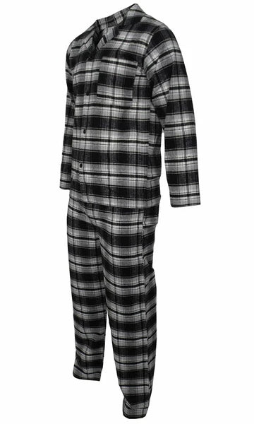 Mens Pyjamas Flannel/Brush Cotton Warm PJ Pyjama Set PJS Sizes S-4XL Nightwear
