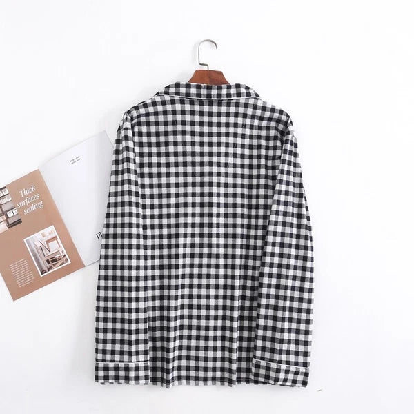 Men's Pajamas Set 100% Cotton Sleepwear Long Sleeve Button Top Pants Nightwear