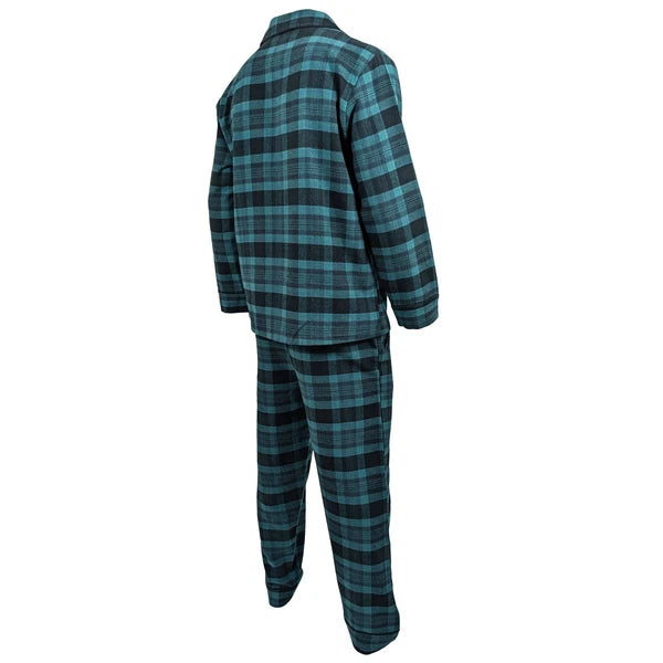 Mens Pyjamas Flannel/Brush Cotton Warm PJ Pyjama Set PJS Sizes S-4XL Nightwear