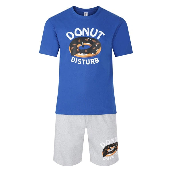 Mens Short Pyjamas Beer Pizza Donuts PJ Sets Night Sleep Lounge Wear L XL XXL