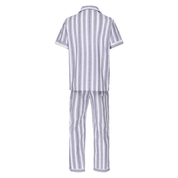 Mens Homewear 2pcs Pajama Set Sleep Sleepwear Shirt Nightgown Button Down Suits