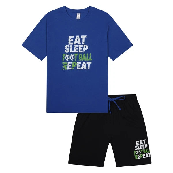 Mens Short Pyjamas Football PJ Sets Footy Night Sleep Lounge Wear L XL XXL New