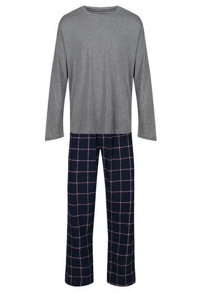 MENS PYJAMAS HANES KNIT TOP FLANNEL PANT PJ SETS S-XXL LOUNGE SLEEP NIGHT WEAR