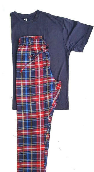 Mens Short Sleeve Pyjama Set Pj T-Shirt Pyjamas Loungewear Nightwear Sleepwear