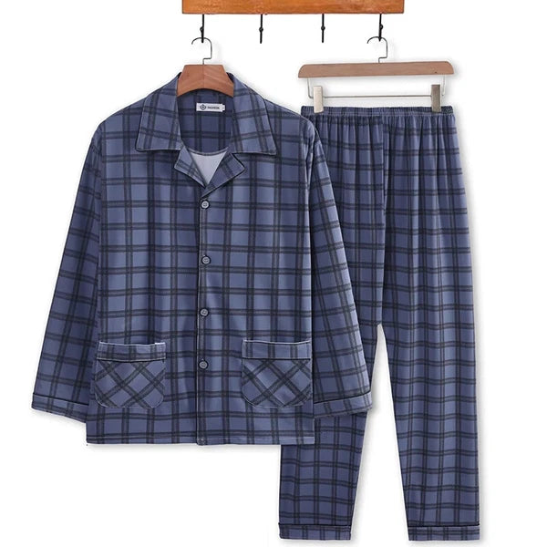Men's Pajamas Spring Fall Winter Home Wear Sleepwear 2 Piece Set Loungewear