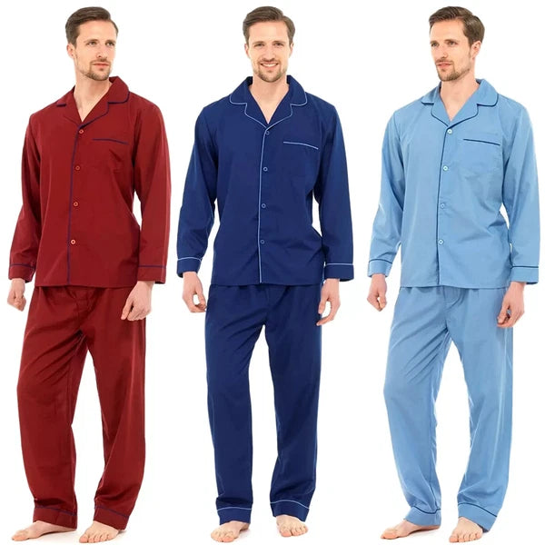 New Men's Champion Oxford Poly/Cotton 2PCS Pyjama Set Nightwear Lounge Wear