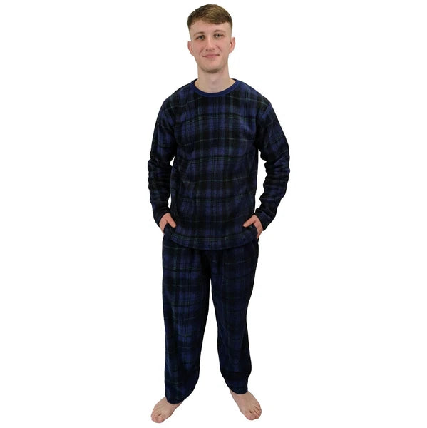 Men's Pyjama Set Fairisle Comfort Fleece Design PJS Soft Warm 2 PC S-4XL L/S PJ