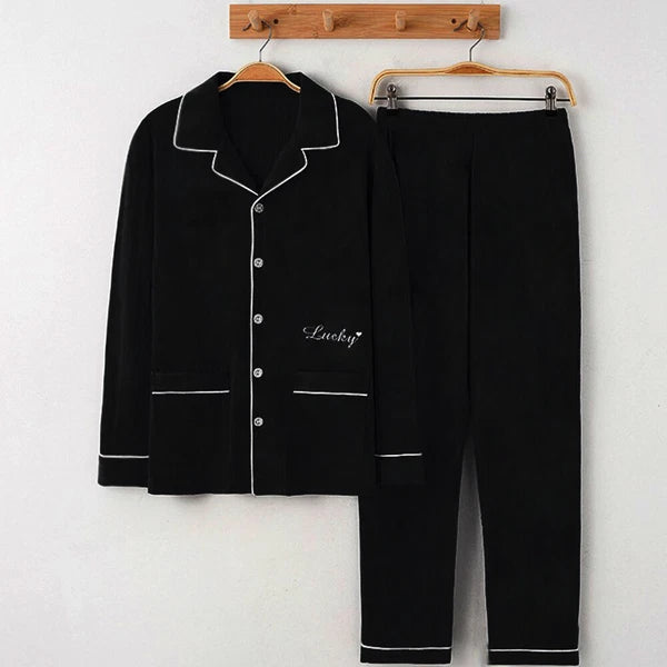 Mens Check Pyjama Long Sleeve Top Trouser Cotton Nightwear Lounge Wear Pyjamas